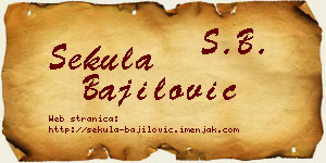 Sekula Bajilović vizit kartica